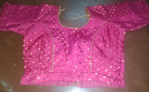 Vibrant Pink Brocade Blouse