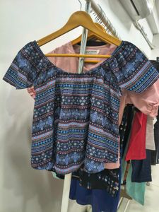Patterned Off-Shoulder Top