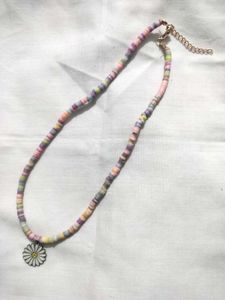 Pastel Beaded Necklace with Charm 🌷