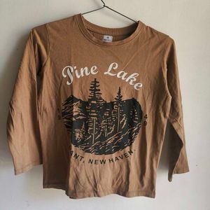 Brown Pine Lake Graphic Long Sleeve Tee