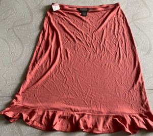 New Banana Republic Coral Ruffle Hem Skirt-Size-S
