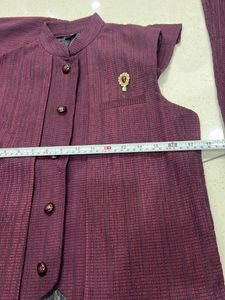 14 years Boy’s Maroon Kurta Set with Jacket