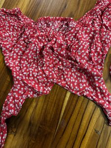 Co-ord set Red Floral Print