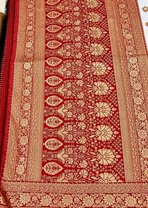 Elegant White Saree with Gold &amp; Red Border Gauti Z