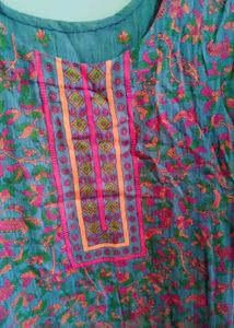 grey printed kurta set with duppata
