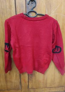 Red Graphic Print Sweater