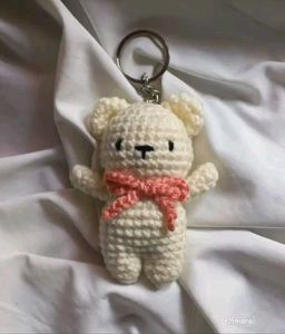 Cute Crochet Teddy Bear Keychain
