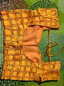 Beautiful Combo Orange N Pink Designer Net Blouses