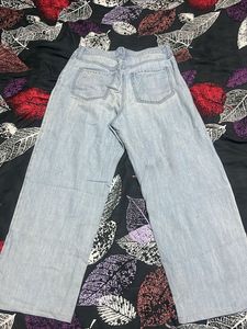 Light Wash Wide Leg Baggy Jeans