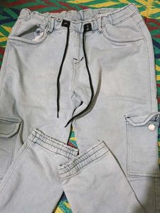 Light Wash Cargo Denim Jeans