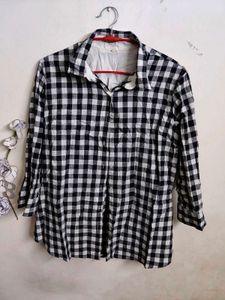 Checked Button-Up Shirt