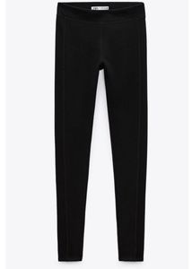 Black High-Waist Leggings both side zipper