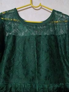Elegant Green Lace Tunic Top