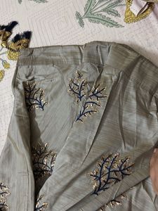 Elegant Black &amp; Grey Lehenga Choli Set