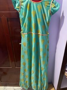 Teal Ethnic Dress long frock