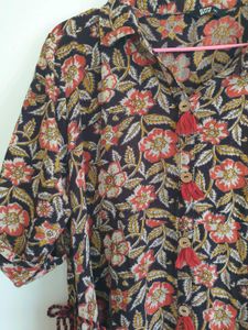 The Earthy Autumn Kalamkari Shirt Dress