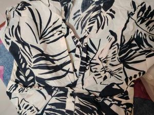 Stylish Tropical Print Shirt Dress