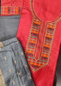 Beautifully Embroidered Kurta Set (Unstitched)