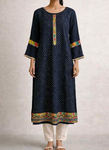 Elegant black Kurta with Embellishments
