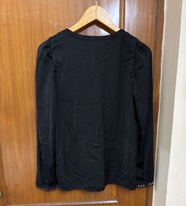Mango Black V-Neck Blouse