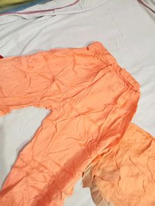 Elegant Orange kurti Set with Embellishments