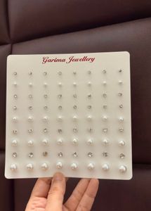 Pearl &amp; Crystal Stud Earring Set