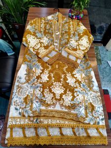 Elegant Mustard Floral Print Kurta