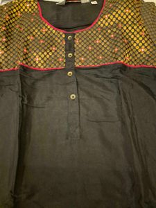 Black silk kurta