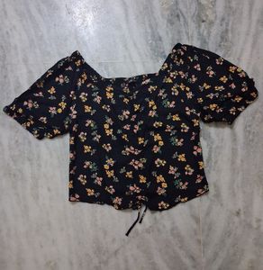 Floral Print Puff Sleeve Top