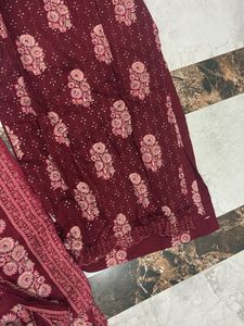 Maroon Floral Kurta Set