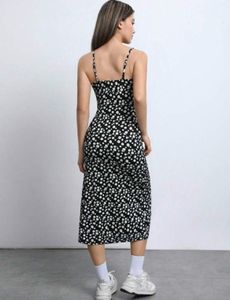 Women Bodycon Black Midi/calf Length Dress