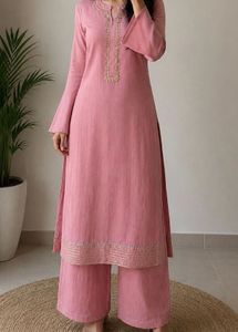 Elegant Pink Kurta Set with Palazzo