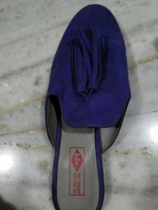 Stylish Blue Tassel Mules