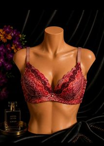 🇳🇿💫🎀Red & Pink Printed Lace Bra