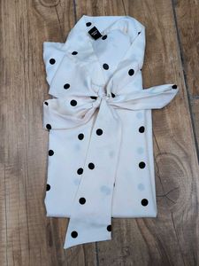 Chic Polka Dot Bow Top