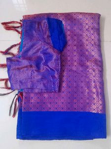 Elegant Purple Saree with Blouse