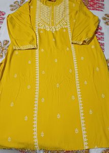 Yellow Embroidered Kurta