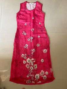 Vibrant Pink Floral Kurta Set
