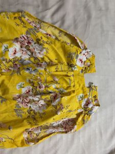 Yellow Floral Print Top
