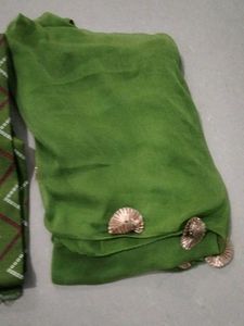Light green 🍏 colour cotton suit with dupatta