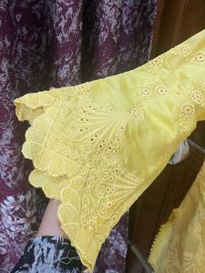 NUMA COUTURE Yellow Chikankari Kurta Set