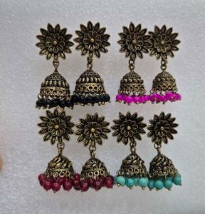 Bohemian Jhumka Earrings Set - New