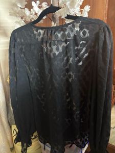 Chic Black Sheer Patterned Top