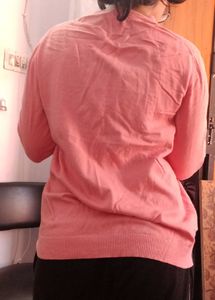 Charming Pink V-Neck Cardigan