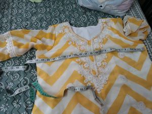 Yellow Chevron Kurta