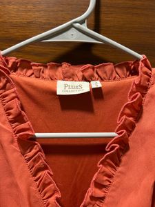 Stylish Orange Ruffle Maxi Dress