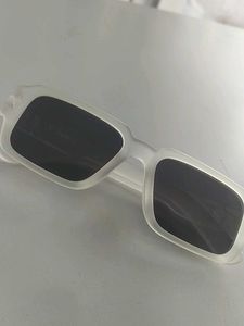 Chunky White Rectangular Sunglasses