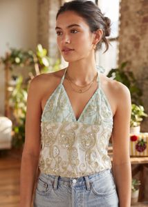 Boho Beaded Halter Top