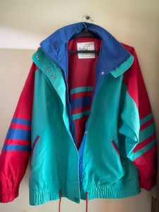 Retro Color Block Windbreaker Jacket