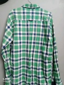 Men's Green Checkered Casual Shirt